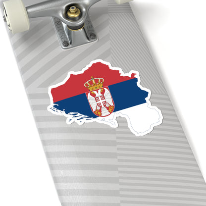 Flag-map of Greater Serbia (Serbia) STICKER Vinyl Kiss-Cut Decal