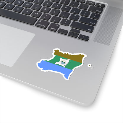 Flag-map of RAAN (Nicaragua) STICKER Vinyl Kiss-Cut Decal