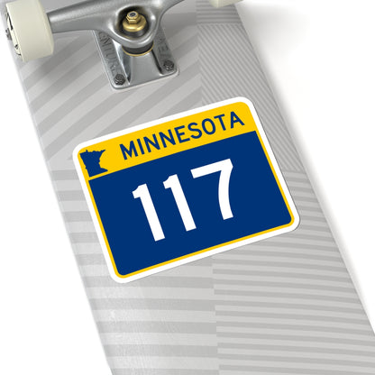 MN-117 wide (Minnesota) (Road Sign) STICKER Vinyl Kiss-Cut Decal