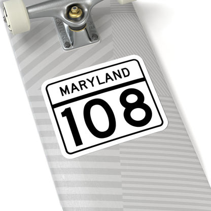MD Route 108 (Maryland) (Road Sign) STICKER Vinyl Kiss-Cut Decal