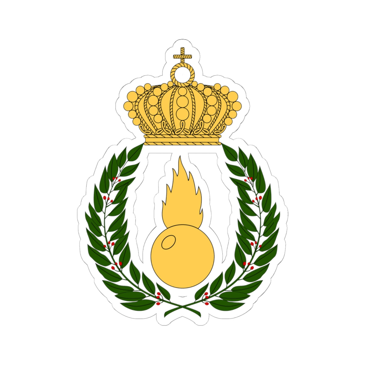 Artilleriets officershögskola vapen (Sweden) (Coat of Arms) STICKER Vinyl Kiss-Cut Decal