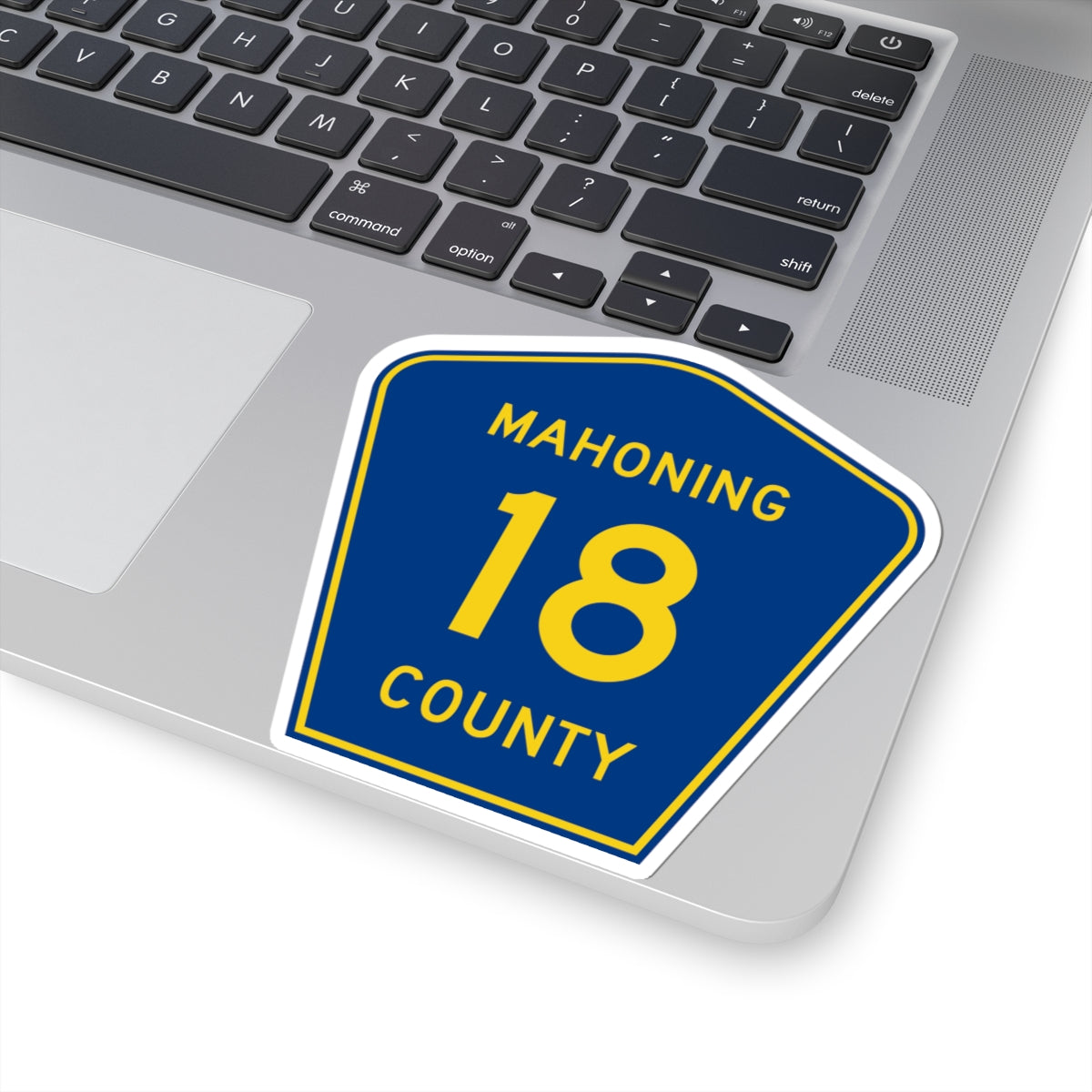 Mahoning County 18 (Ohio) (Road Sign) STICKER Vinyl Kiss-Cut Decal