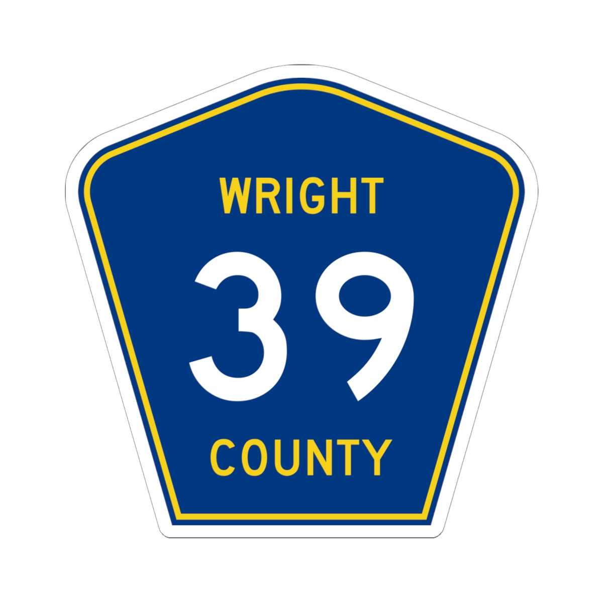 Wright County Route 39 (Minnesota) (Road Sign) STICKER Vinyl Kiss-Cut Decal