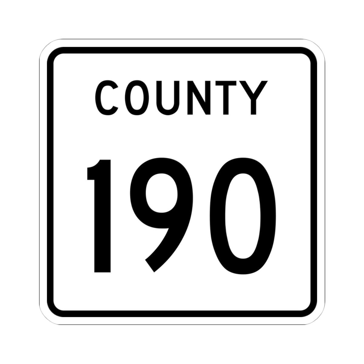 County 190 square (Minnesota) (Road Sign) STICKER Vinyl Kiss-Cut Decal