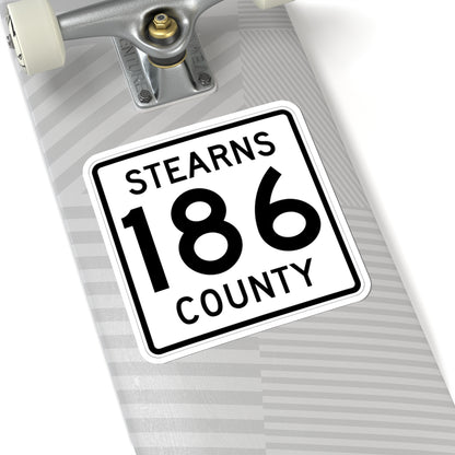 Stearns County Route 186 (Minnesota) (Road Sign) STICKER Vinyl Kiss-Cut Decal