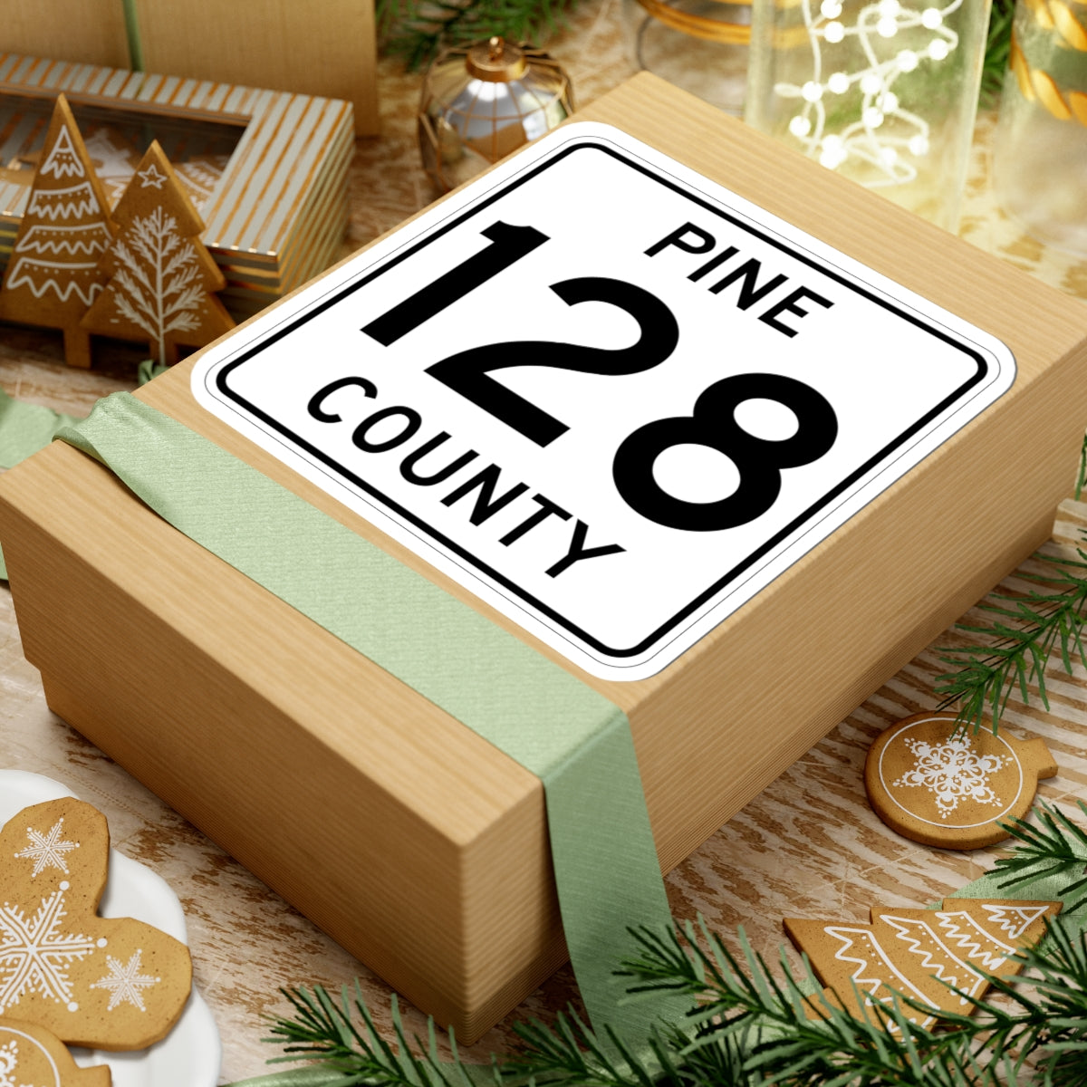 Pine County Route 128 MN (Minnesota) (Road Sign) STICKER Vinyl Kiss-Cut Decal
