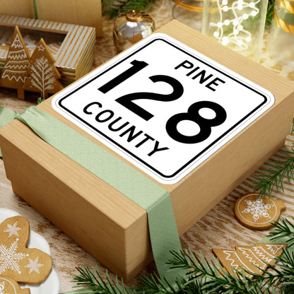 Pine County Route 128 MN (Minnesota) (Road Sign) STICKER Vinyl Kiss-Cut Decal