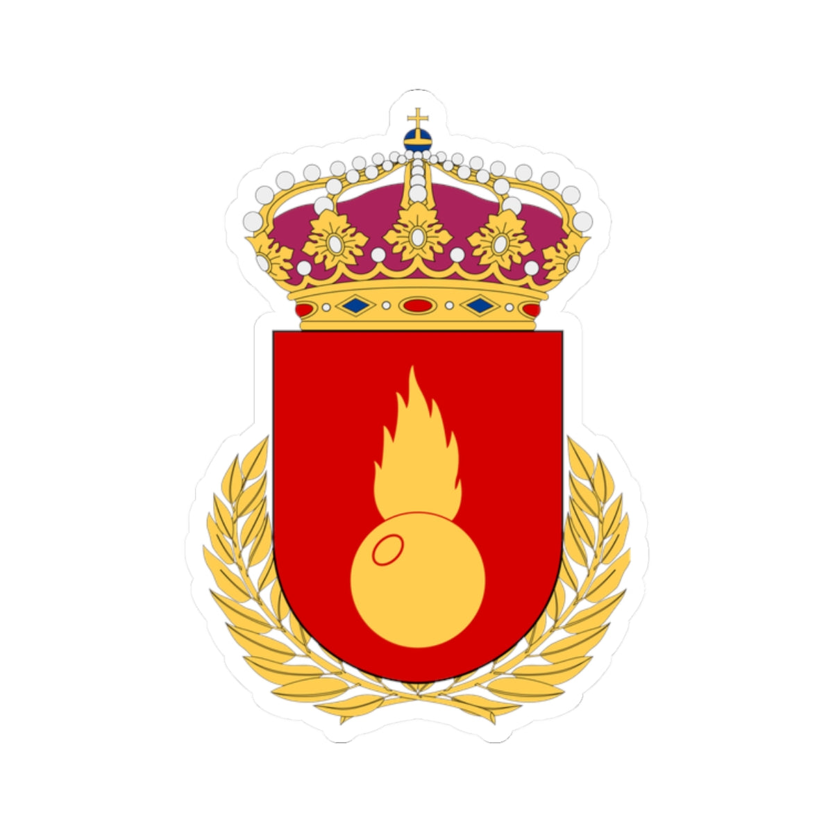 Artilleriets stridsskola vapen (Sweden) (Coat of Arms) STICKER Vinyl Kiss-Cut Decal