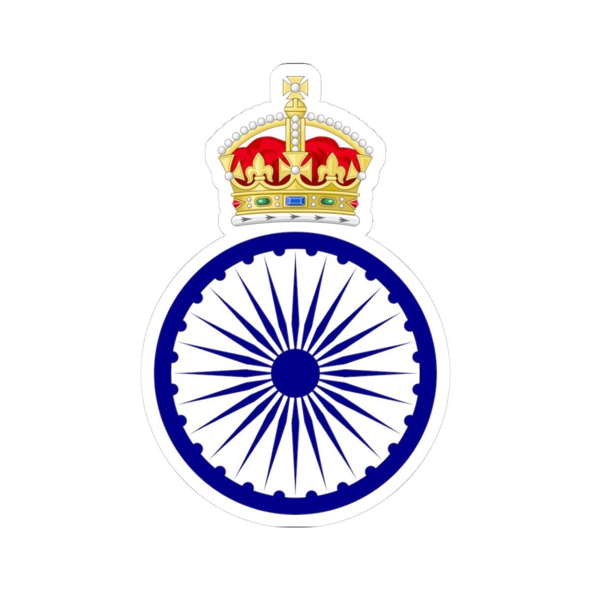 Badge of the Monarchy of India 1947-50 (India) (Coat of Arms) STICKER Vinyl Kiss-Cut Decal