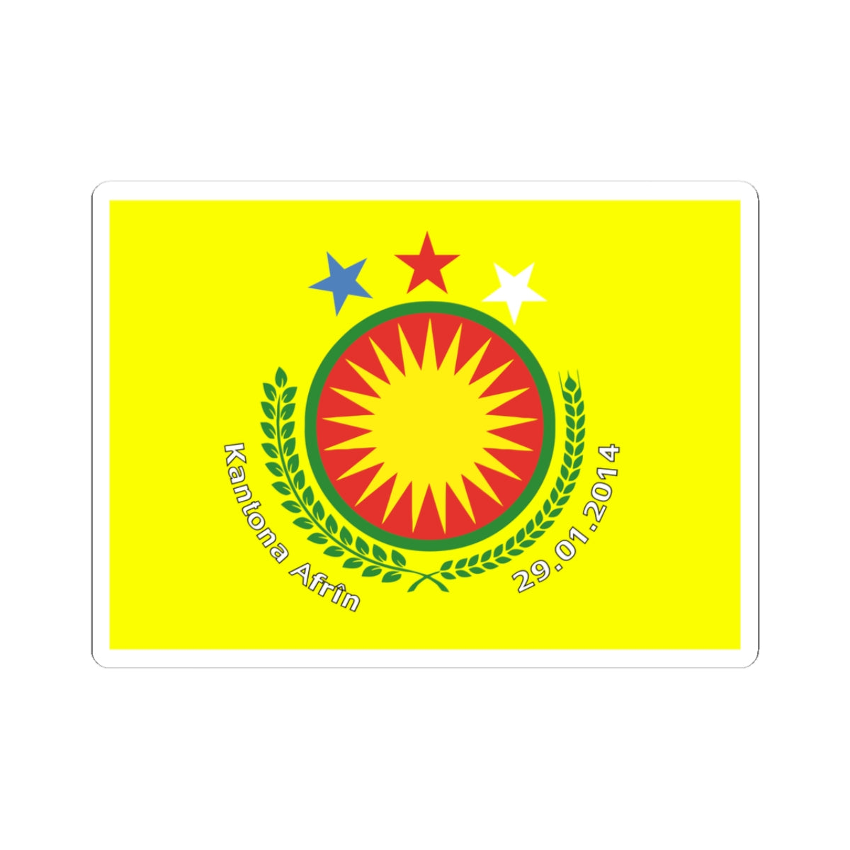 Flag of the Afrin Canton (Syria) STICKER Vinyl Kiss-Cut Decal