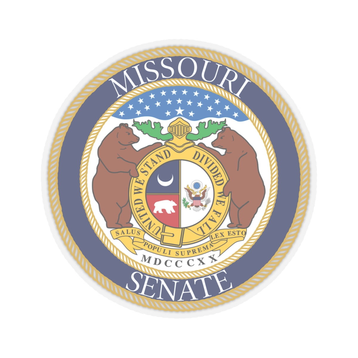 Seal of the Senate of Missouri - STICKER Vinyl Kiss-Cut Decal