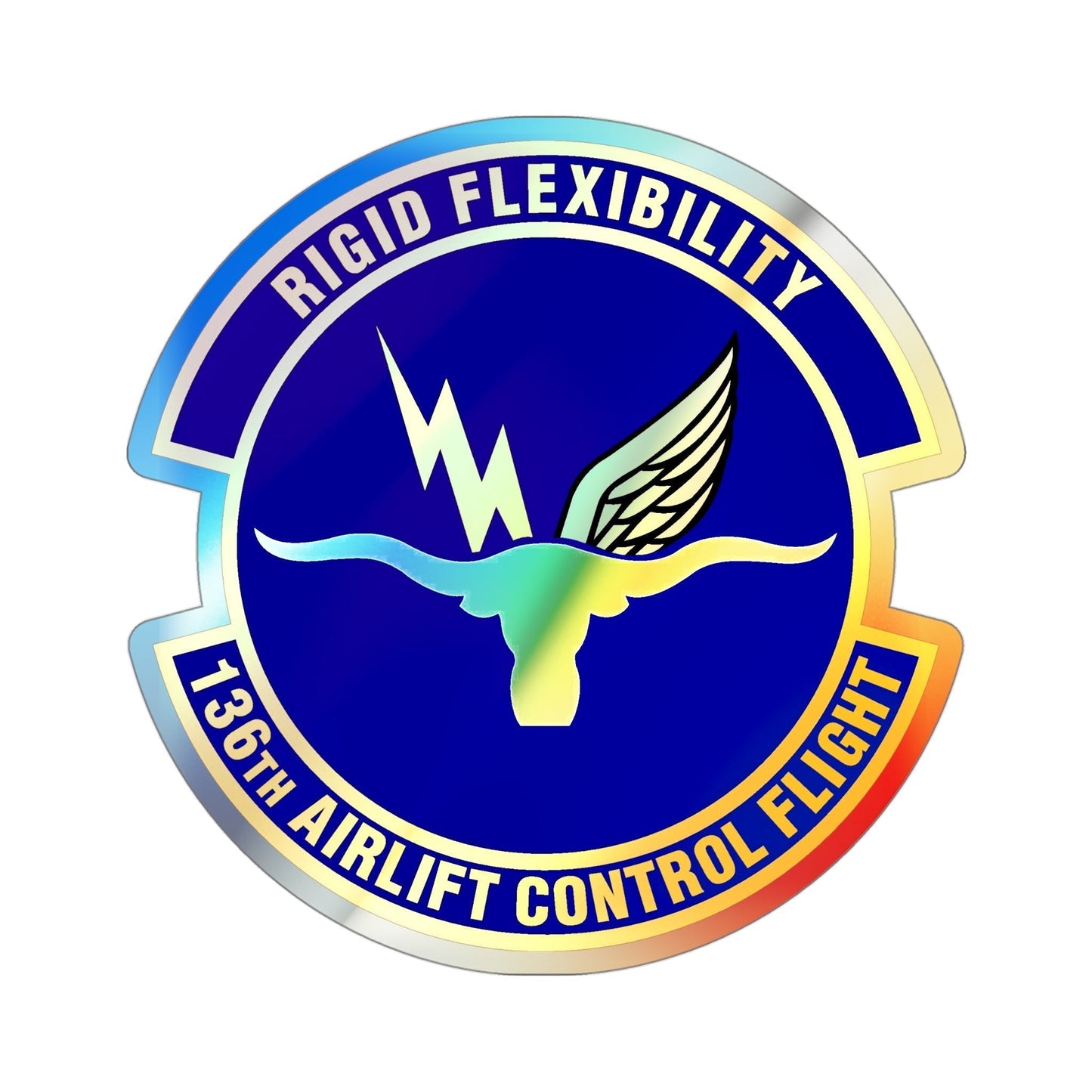 136th Airlift Control Flight (U.S. Air Force) Holographic STICKER Die-Cut Vinyl Decal-4 Inch-The Sticker Space