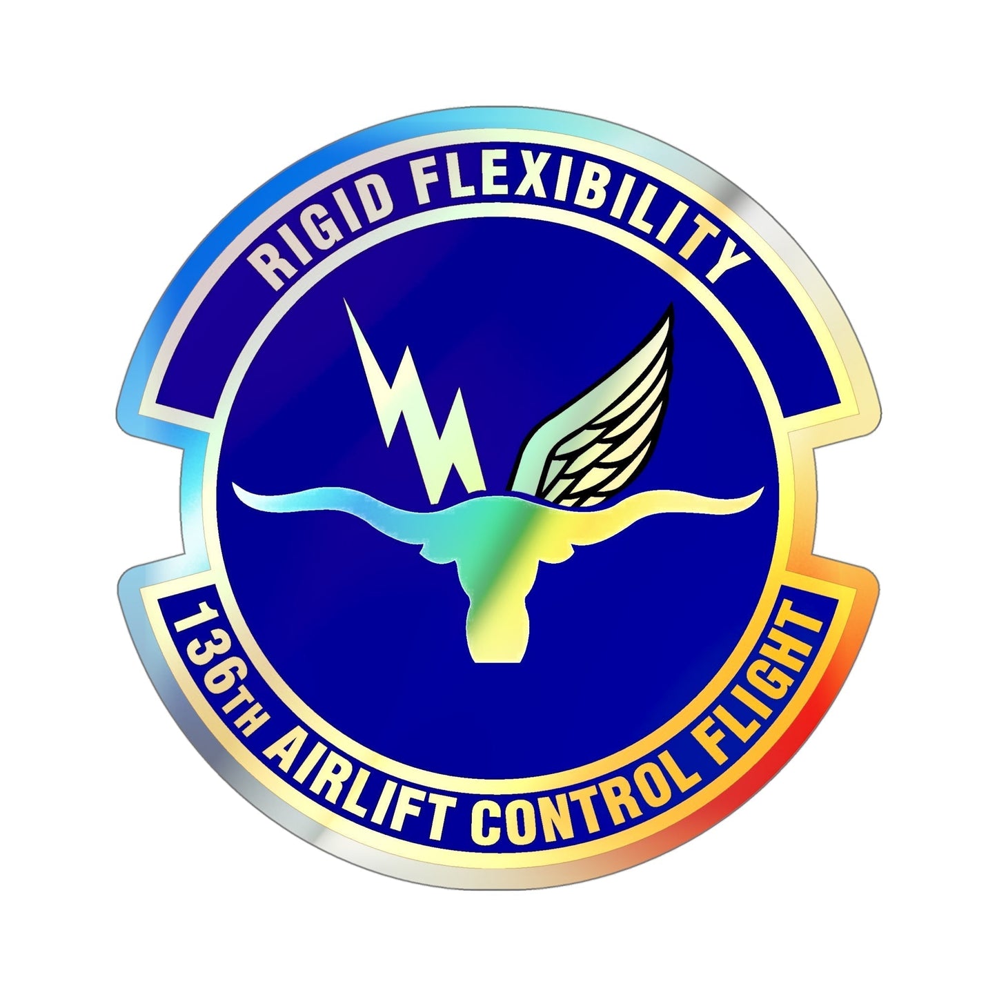 136th Airlift Control Flight (U.S. Air Force) Holographic STICKER Die-Cut Vinyl Decal-5 Inch-The Sticker Space