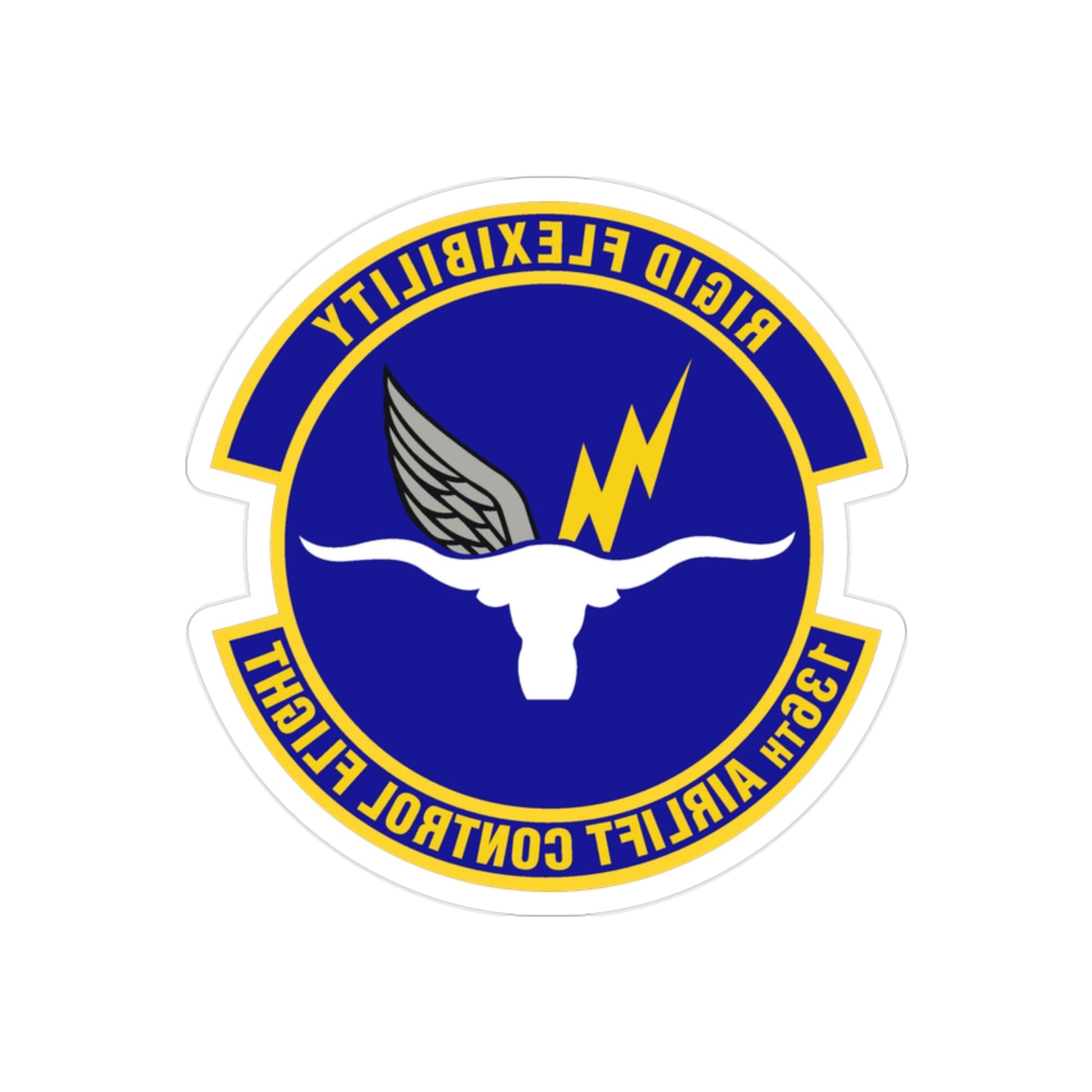 136th Airlift Control Flight (U.S. Air Force) REVERSE PRINT Transparent STICKER-2" × 2"-The Sticker Space