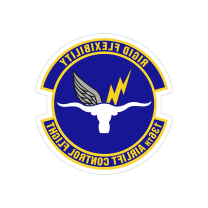 136th Airlift Control Flight (U.S. Air Force) REVERSE PRINT Transparent STICKER-4" × 4"-The Sticker Space