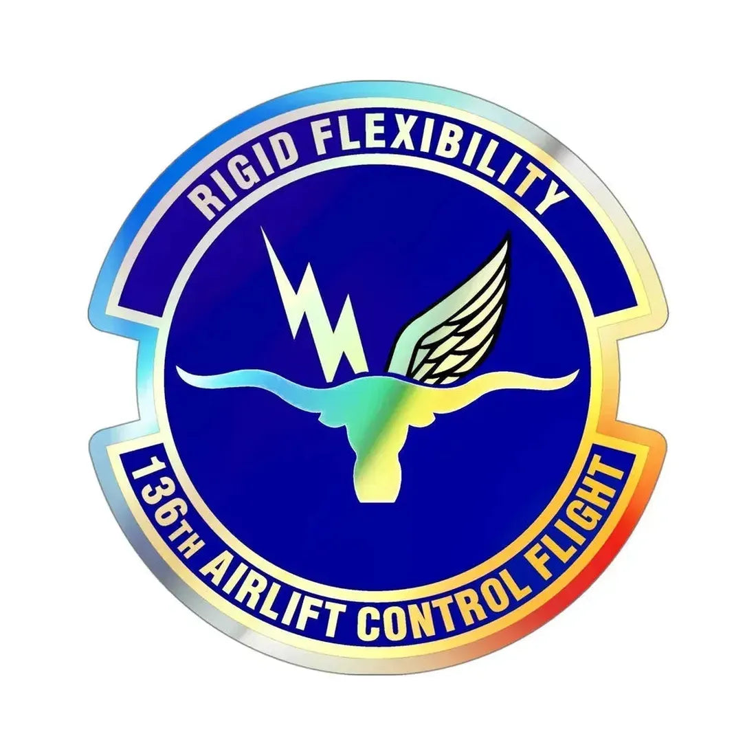 136th Airlift Control Flight (U.S. Air Force) Holographic STICKER Die-Cut Vinyl Decal 4 Inch Holographic - The Sticker Space