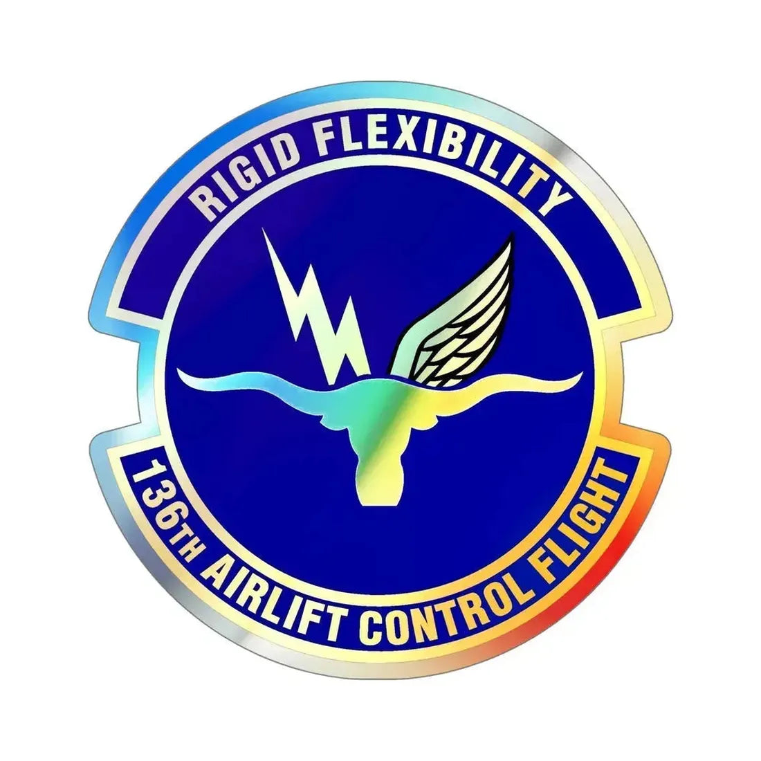 136th Airlift Control Flight (U.S. Air Force) Holographic STICKER Die-Cut Vinyl Decal 6 Inch Holographic - The Sticker Space