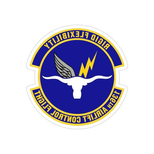 136th Airlift Control Flight (U.S. Air Force) REVERSE PRINT Transparent Die-Cut STICKER 6 Inch Die-Cut Transparent - The Sticker Space