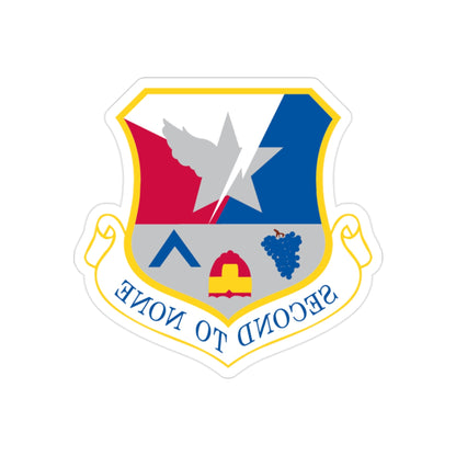 136th Airlift Wing (U.S. Air Force) REVERSE PRINT Transparent STICKER-2" × 2"-The Sticker Space