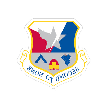 136th Airlift Wing (U.S. Air Force) REVERSE PRINT Transparent STICKER-3" × 3"-The Sticker Space