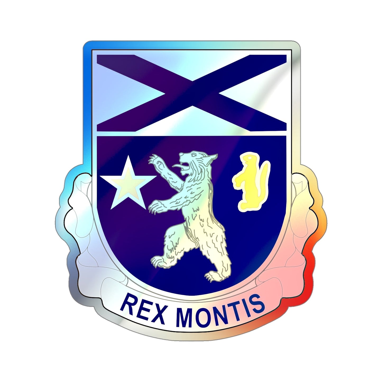 136th Infantry Regiment (U.S. Army) Holographic STICKER Die-Cut Vinyl Decal-5 Inch-The Sticker Space