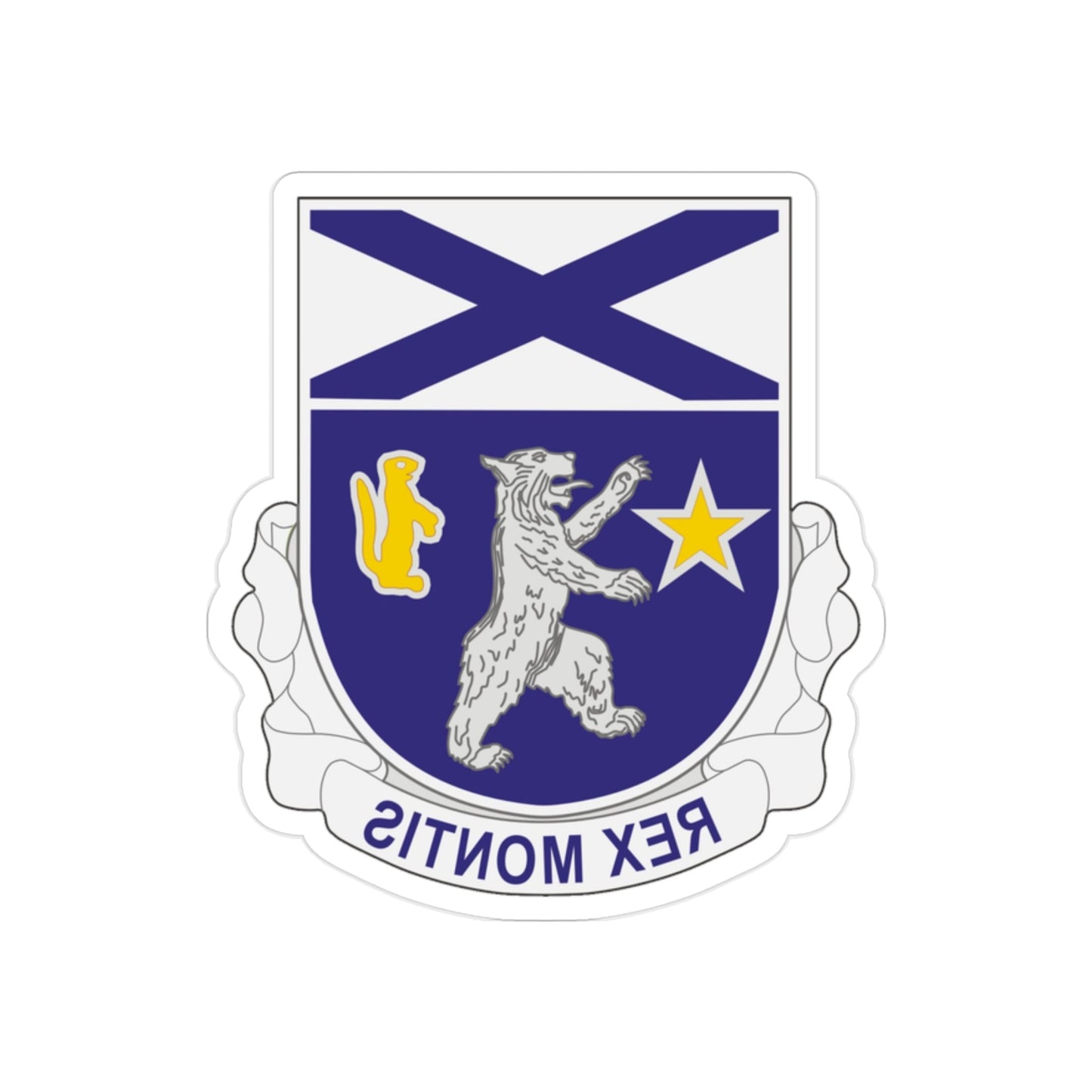 136th Infantry Regiment (U.S. Army) REVERSE PRINT Transparent STICKER-2" × 2"-The Sticker Space