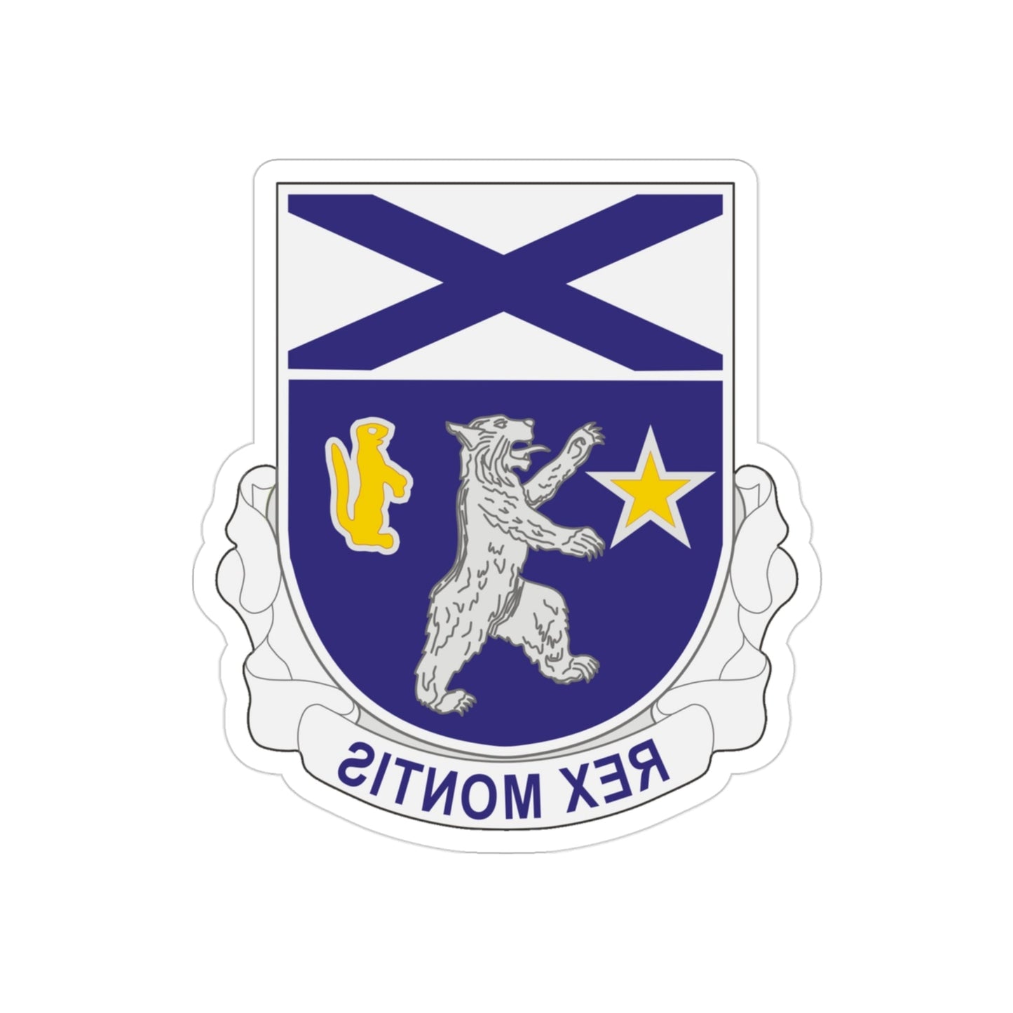 136th Infantry Regiment (U.S. Army) REVERSE PRINT Transparent STICKER-3" × 3"-The Sticker Space