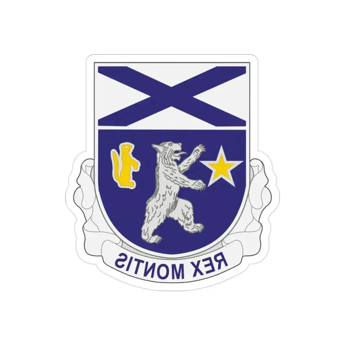 136th Infantry Regiment (U.S. Army) REVERSE PRINT Transparent Die-Cut STICKER 2 Inch Die-Cut Transparent - The Sticker Space