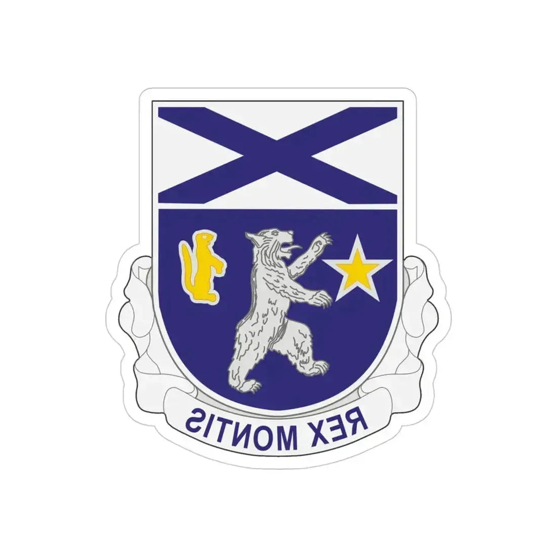 136th Infantry Regiment (U.S. Army) REVERSE PRINT Transparent Die-Cut STICKER 4 Inch Die-Cut Transparent - The Sticker Space