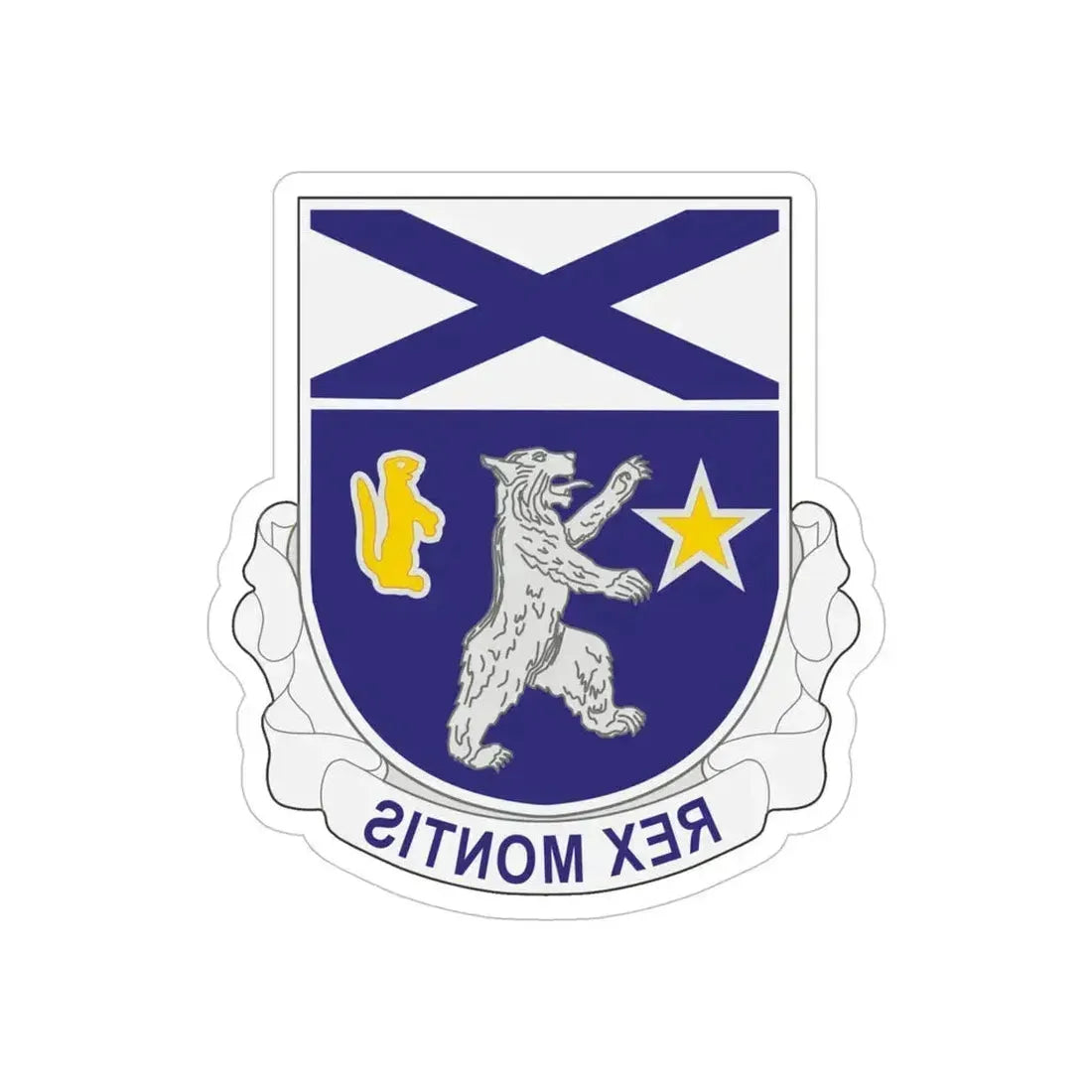 136th Infantry Regiment (U.S. Army) REVERSE PRINT Transparent Die-Cut STICKER 5 Inch Die-Cut Transparent - The Sticker Space