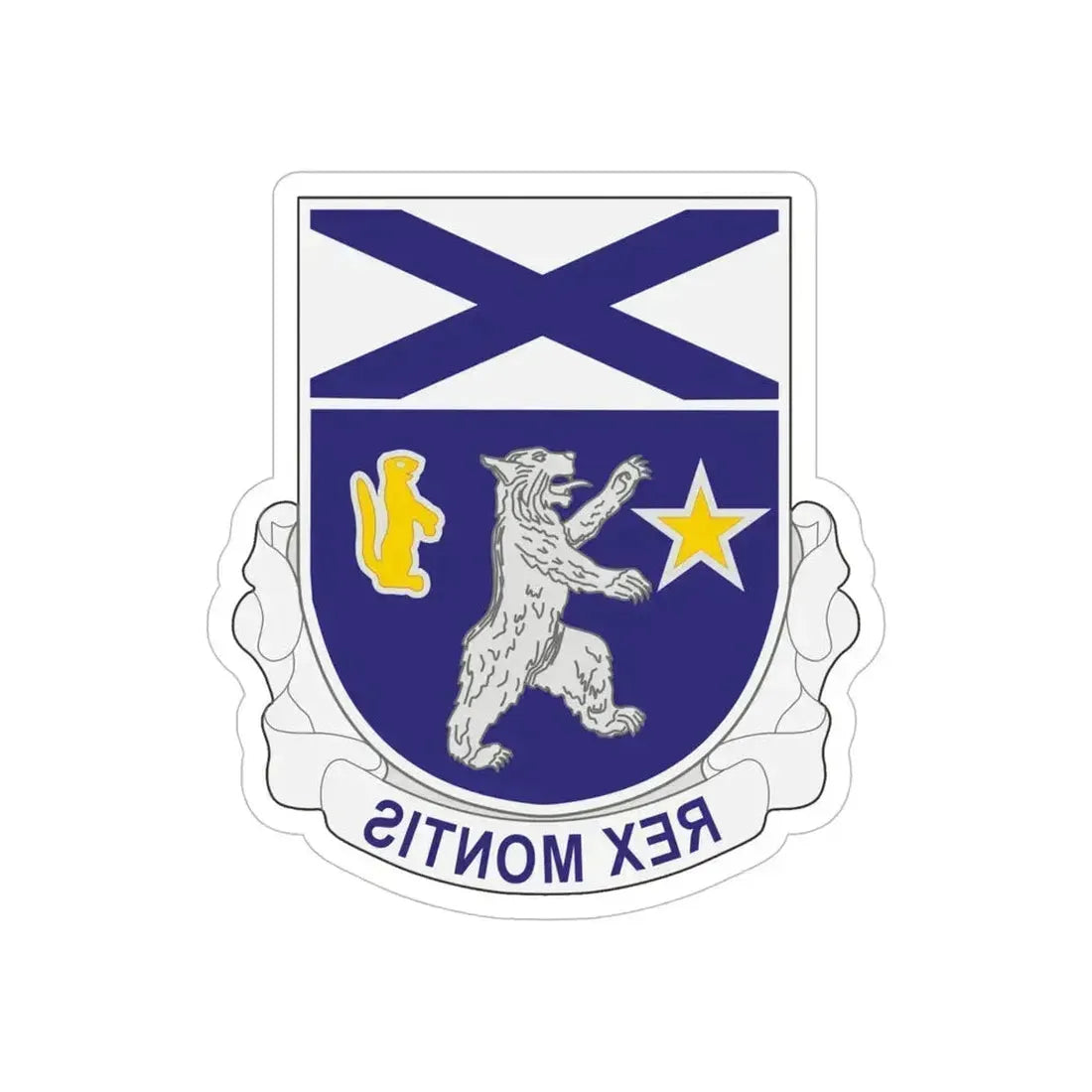 136th Infantry Regiment (U.S. Army) REVERSE PRINT Transparent Die-Cut STICKER 6 Inch Die-Cut Transparent - The Sticker Space