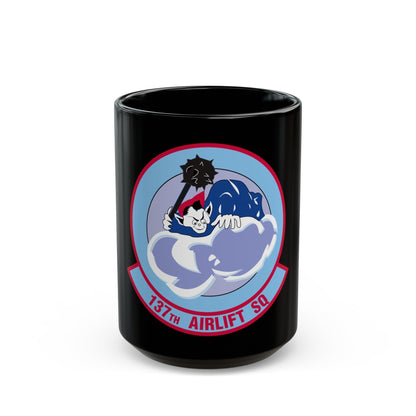 137 Airlift Squadron (U.S. Air Force) Black Coffee Mug-15oz-The Sticker Space