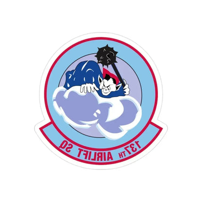 137 Airlift Squadron (U.S. Air Force) REVERSE PRINT Transparent Die-Cut STICKER 2 Inch Die-Cut Transparent - The Sticker Space