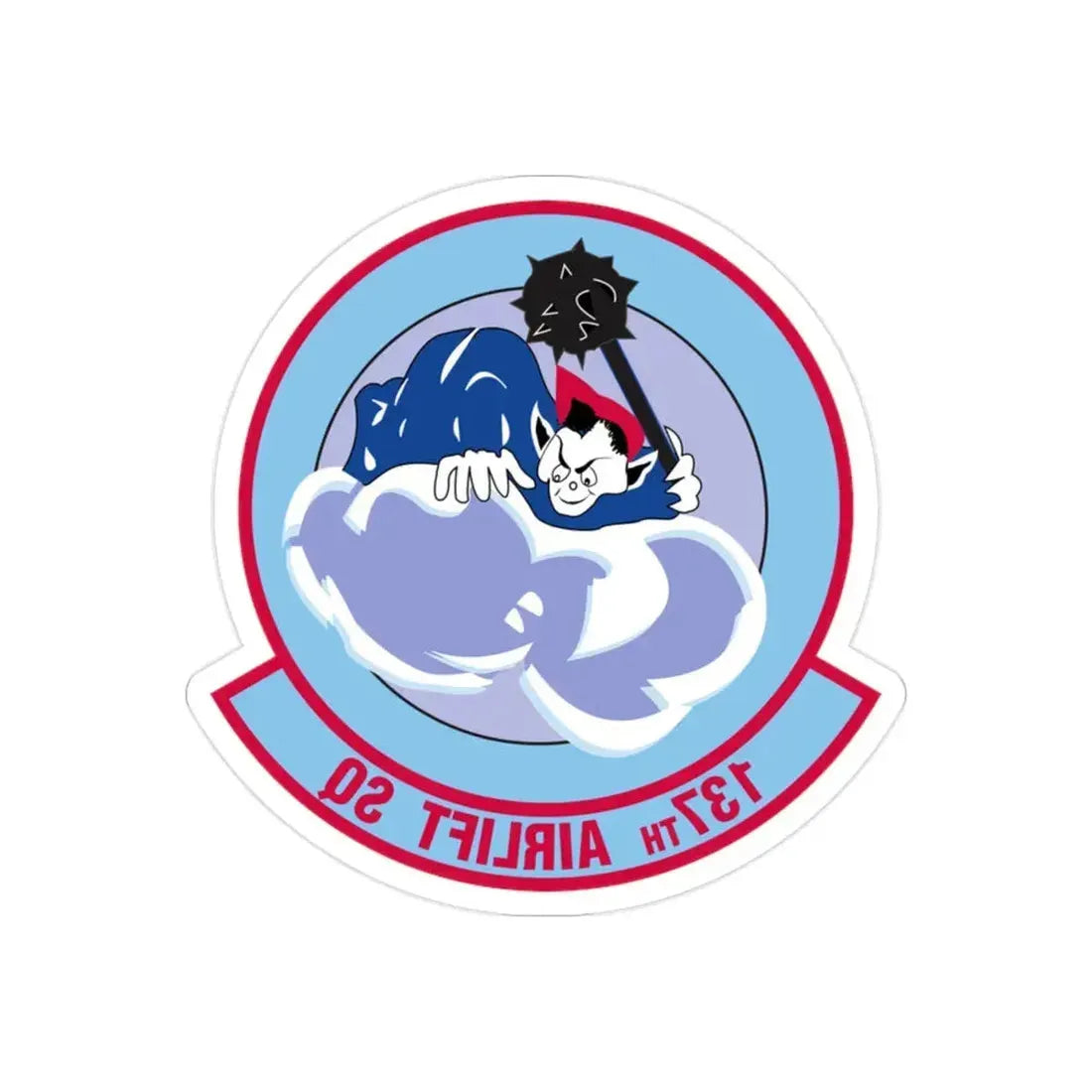 137 Airlift Squadron (U.S. Air Force) REVERSE PRINT Transparent Die-Cut STICKER - The Sticker Space