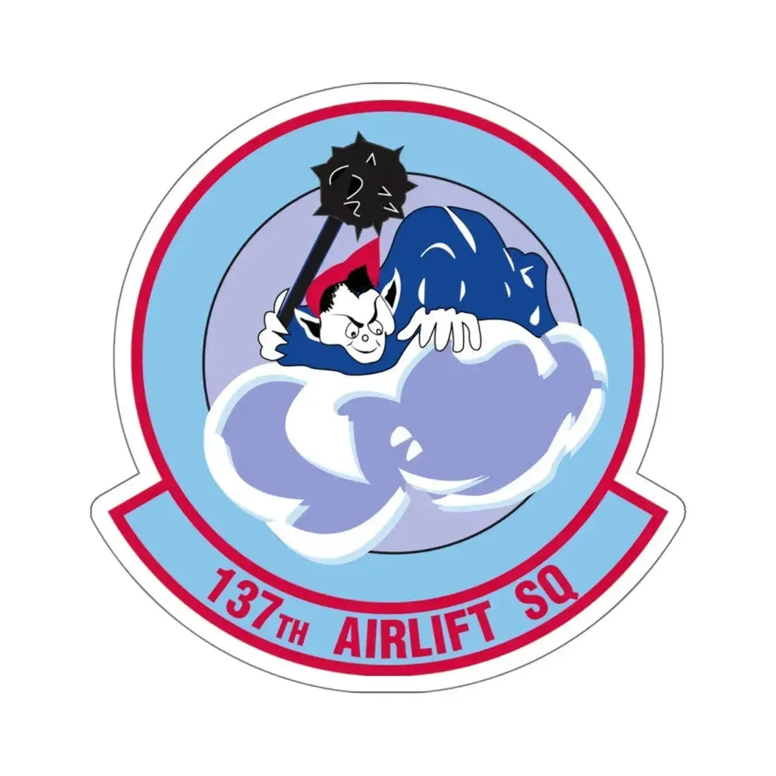 137 Airlift Squadron (U.S. Air Force) STICKER Vinyl Kiss-Cut Decal 6 Inch White - The Sticker Space