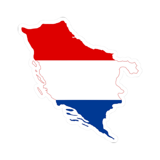 Flag-map of the State of Slovenes Croats and Serbs (Croatia) STICKER Vinyl Kiss-Cut Decal