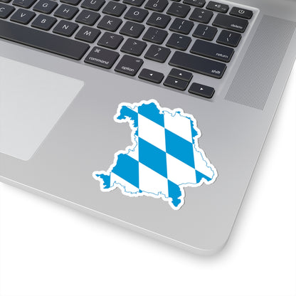 Flag map of Bavaria (Germany) STICKER Vinyl Kiss-Cut Decal
