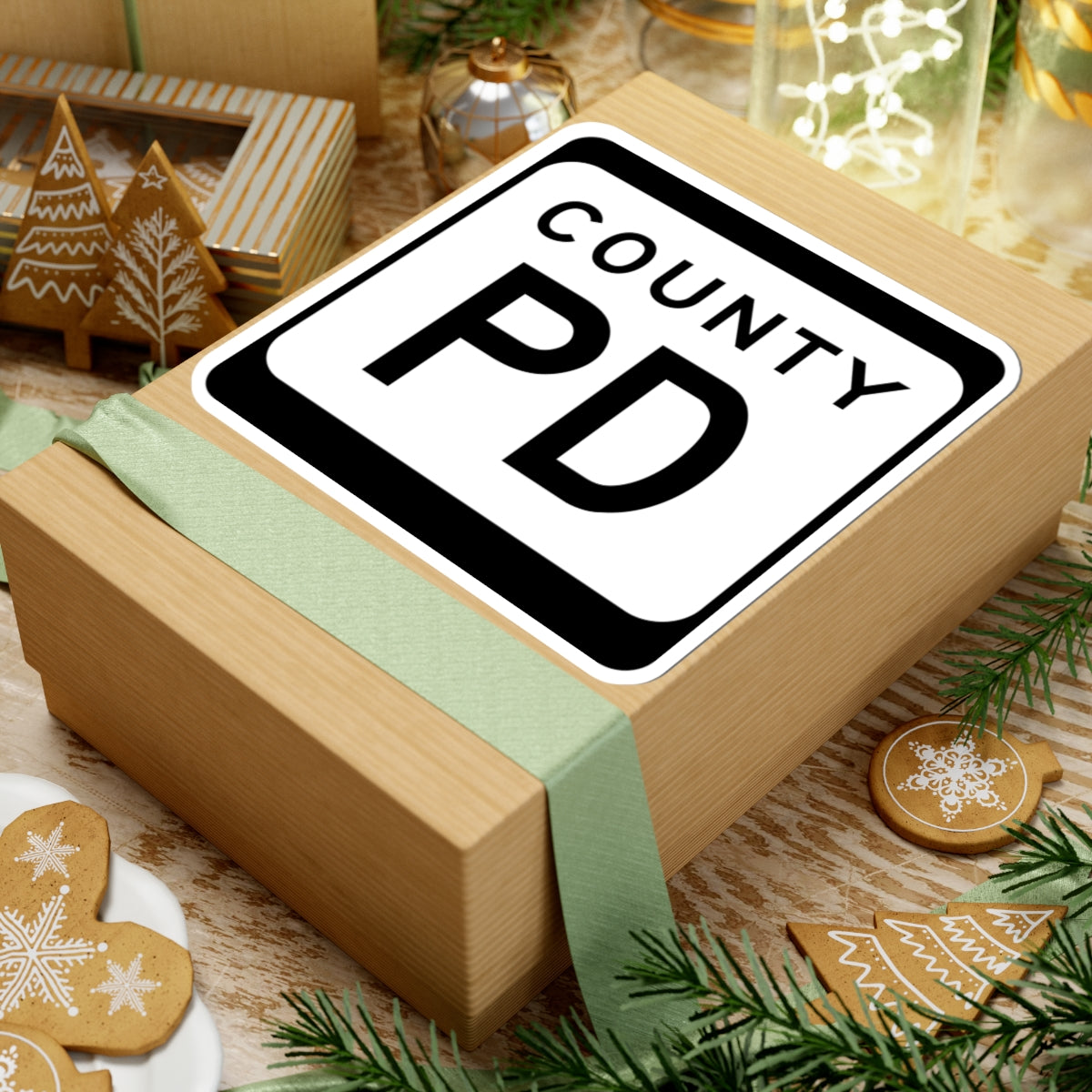 WIS County PD (Wisconsin) (Road Sign) STICKER Vinyl Kiss-Cut Decal