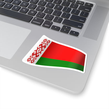 Belarus Flag - iconic waving (Belarus) STICKER Vinyl Kiss-Cut Decal