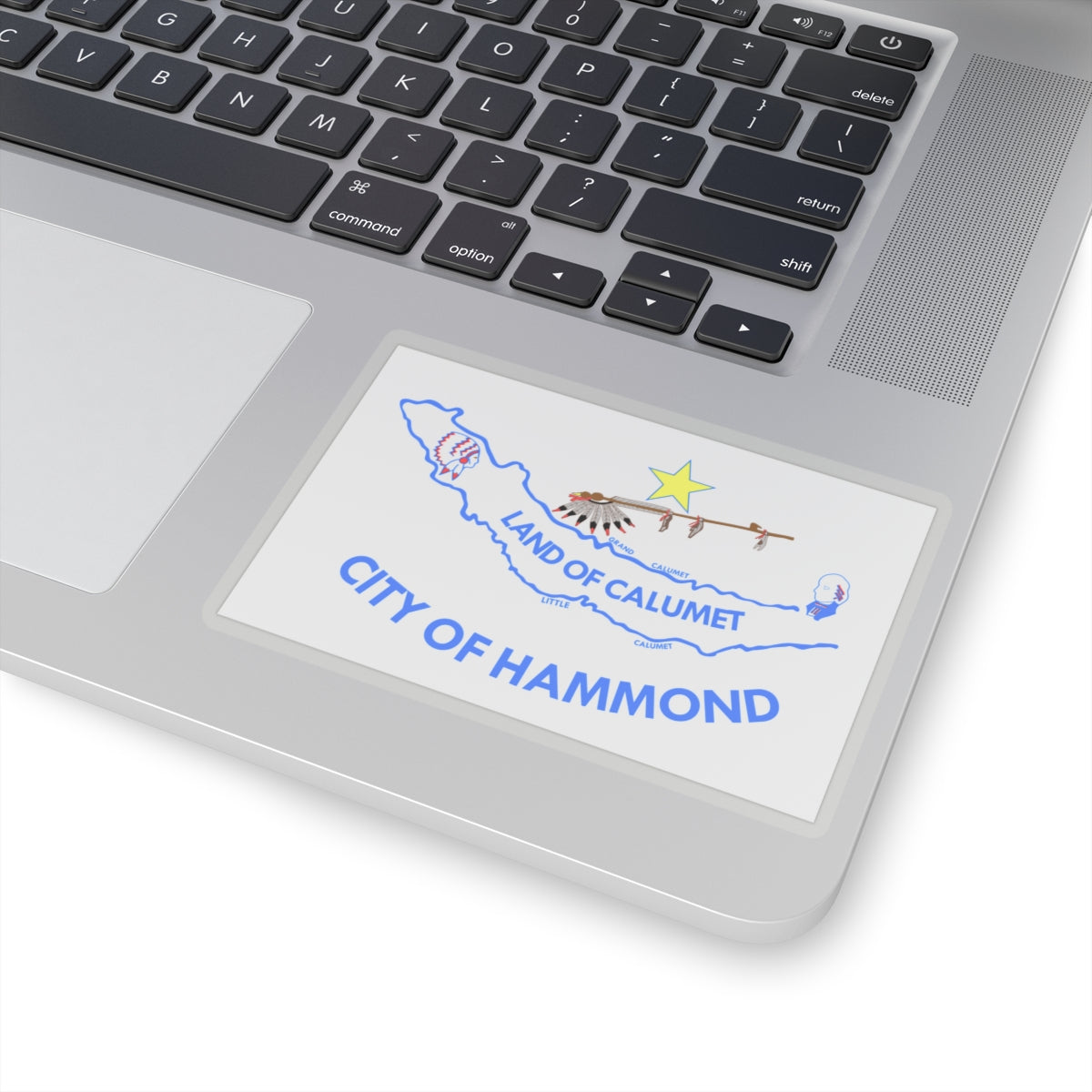 Flag of Hammond, IN - STICKER Vinyl Kiss-Cut Decal