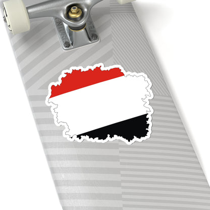 Flag map of Kuyavian-Pomeranian Voivodeship (Poland) STICKER Vinyl Kiss-Cut Decal