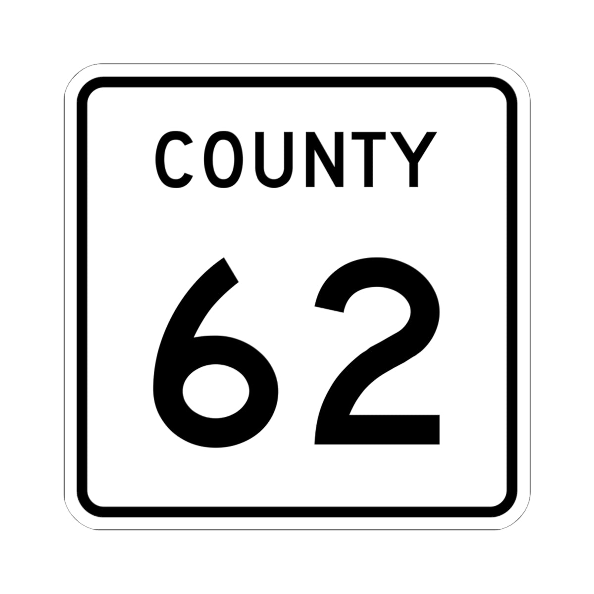 County 62 square (Minnesota) (Road Sign) STICKER Vinyl Kiss-Cut Decal