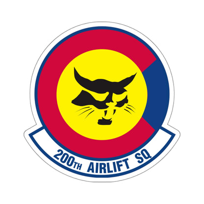 200 Airlift Squadron (U.S. Air Force) STICKER Vinyl Kiss-Cut Decal-4" × 4"-White-The Sticker Space