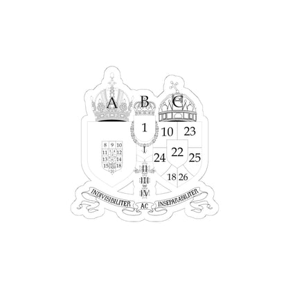 Austro-hungarian coat of arms 1914 with numbers (Austria) (Coat of Arms) STICKER Vinyl Kiss-Cut Decal