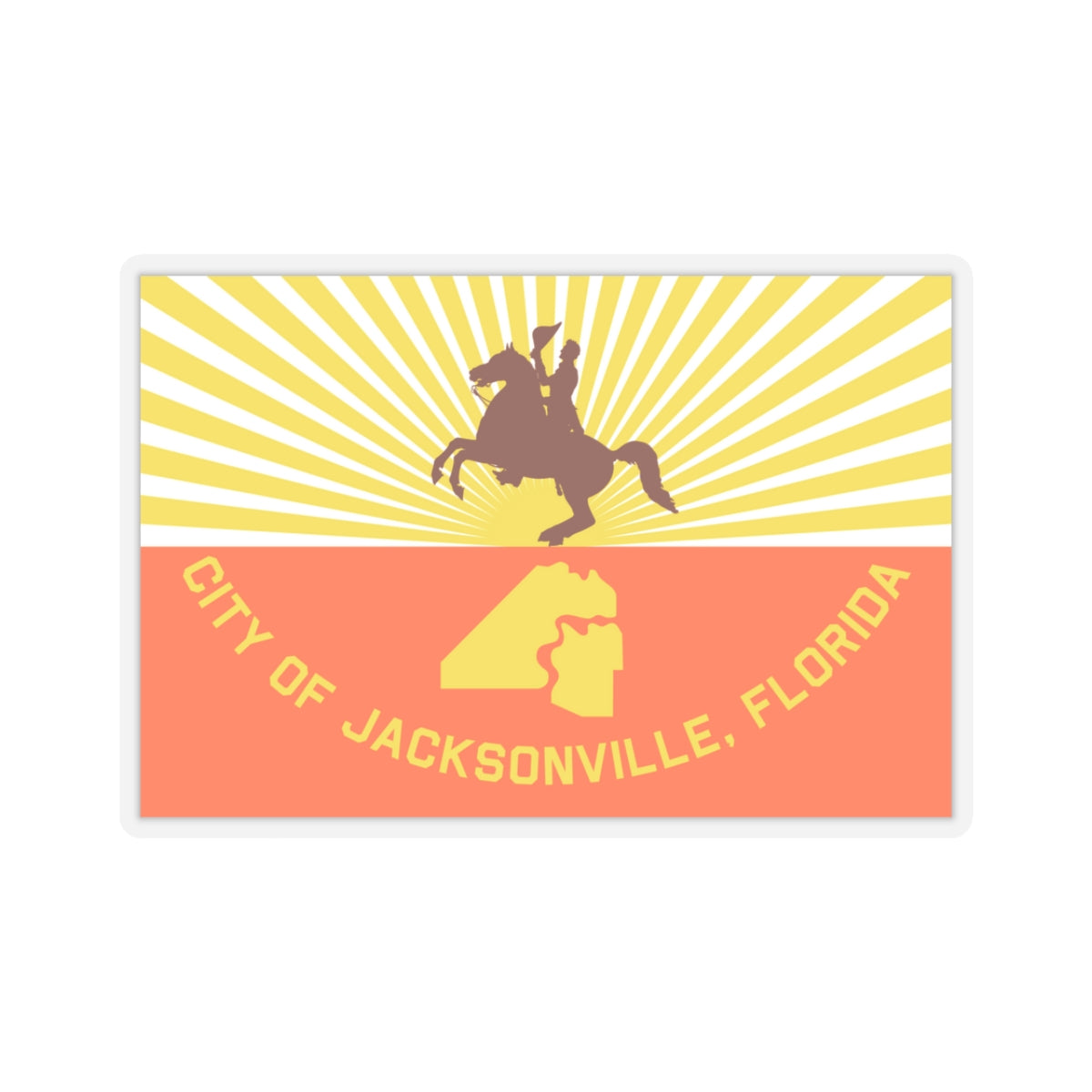 Flag of Jacksonville, Florida - STICKER Vinyl Kiss-Cut Decal