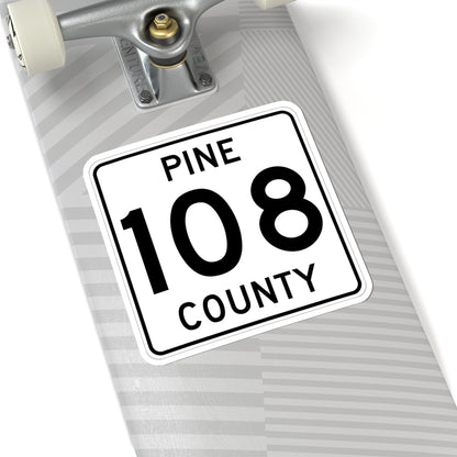 Pine County Route 108 MN (Minnesota) (Road Sign) STICKER Vinyl Kiss-Cut Decal