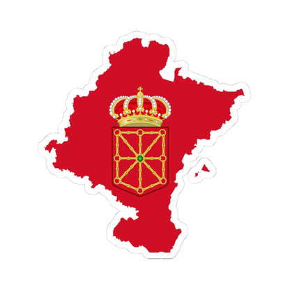 Flag map of Navarre (Spain) STICKER Vinyl Kiss-Cut Decal