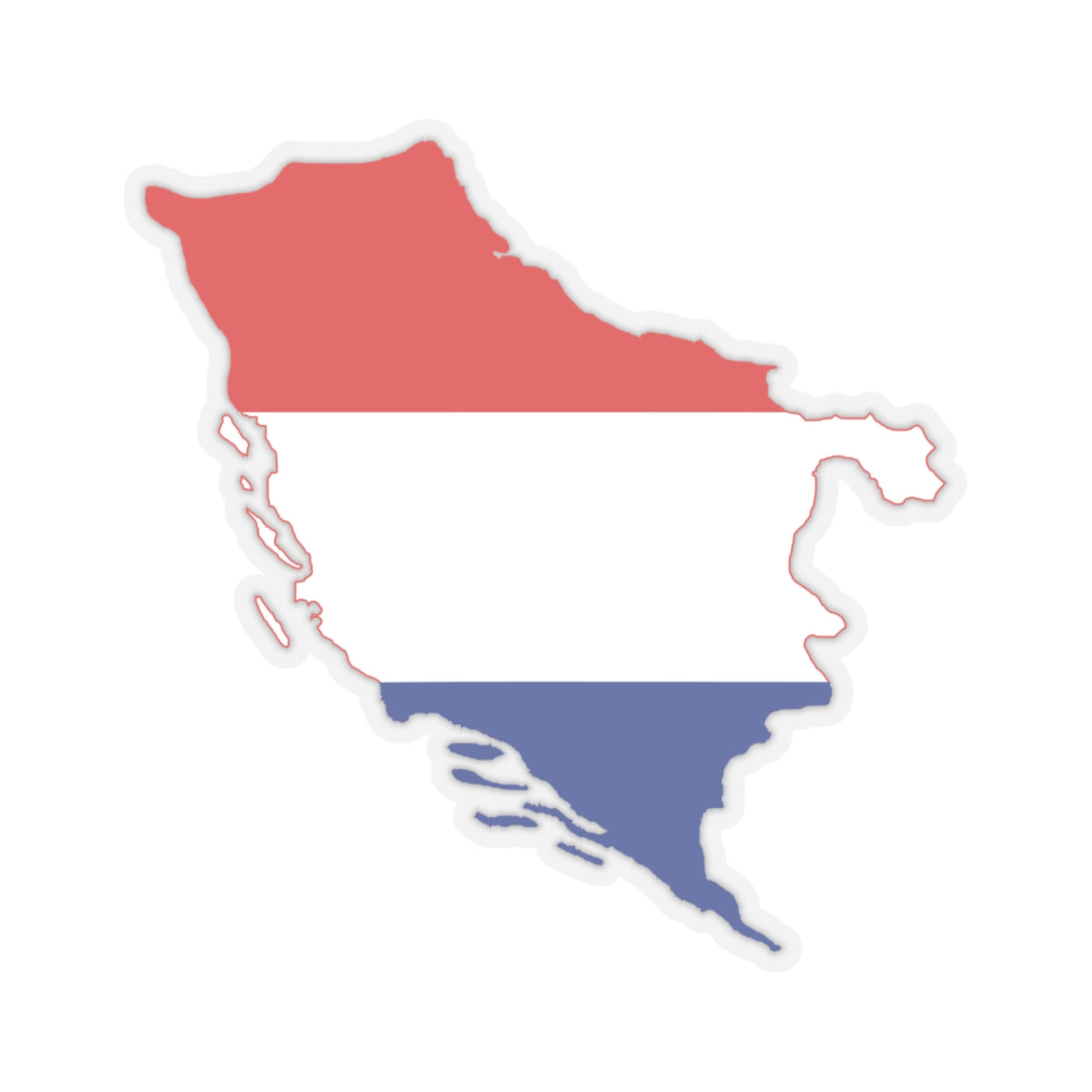 Flag-map of the State of Slovenes Croats and Serbs (Croatia) STICKER Vinyl Kiss-Cut Decal