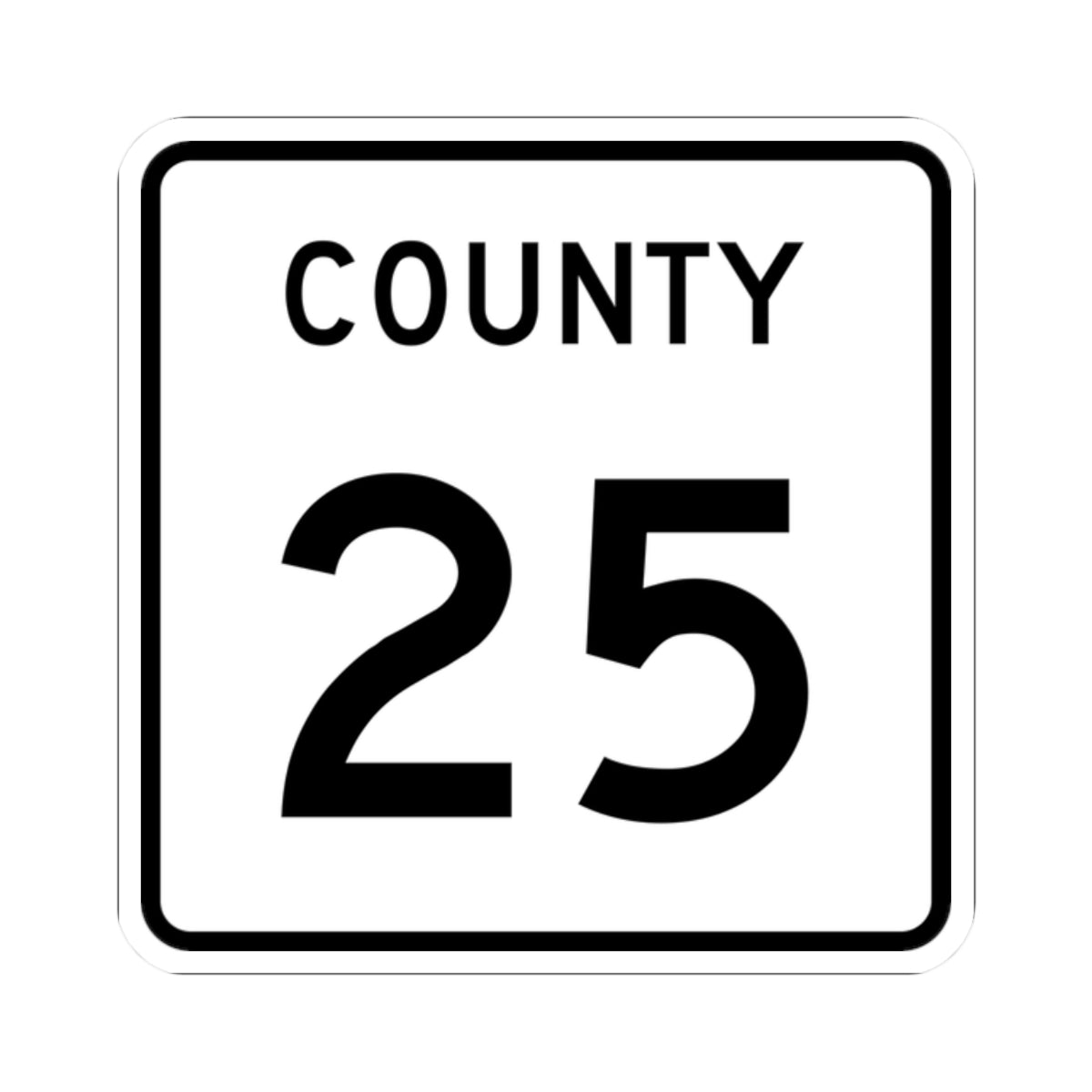 County 25 square (Minnesota) (Road Sign) STICKER Vinyl Kiss-Cut Decal