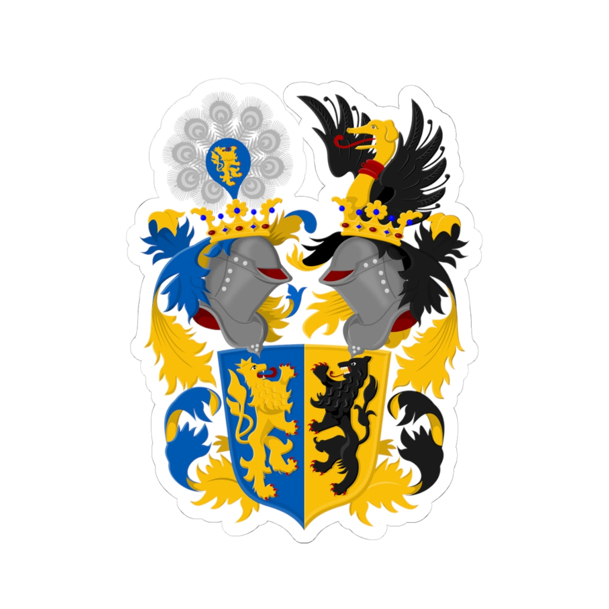 Afgewezen ontwerp van het provinciewapen Gelderland II 1893-1941 (Netherlands) (Coat of Arms) STICKER Vinyl Kiss-Cut Decal
